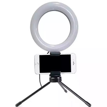 Ring Light de Mesa Blogueira Portátil Luminária De Led 6 Polegadas + Tripé De 16 Cm Right