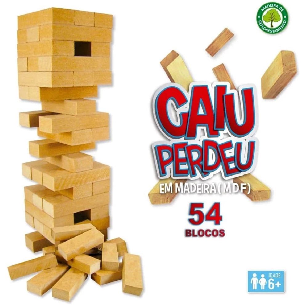 Jogo Caiu Perdeu Com 54 Peças 7460 Pais e Filhos