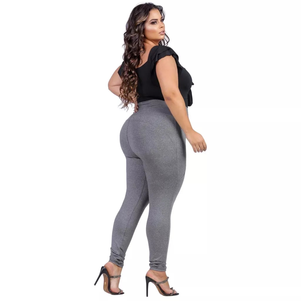 Calça Legging Plus Size Grossa Levanta Bumbum Cintura Alta Fitnes Academia G ao G4