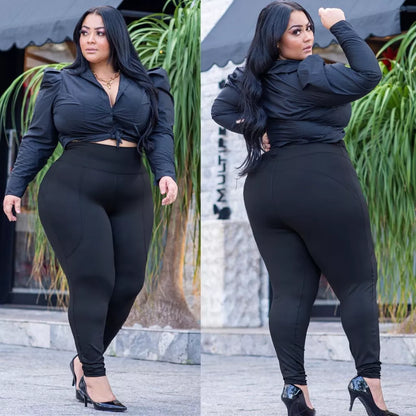 Calça Legging Plus Size Grossa Levanta Bumbum Cintura Alta Fitnes Academia G ao G4