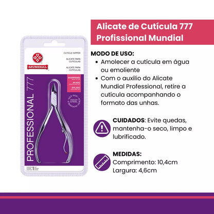 Alicate cuticula 777 professional inox mundial